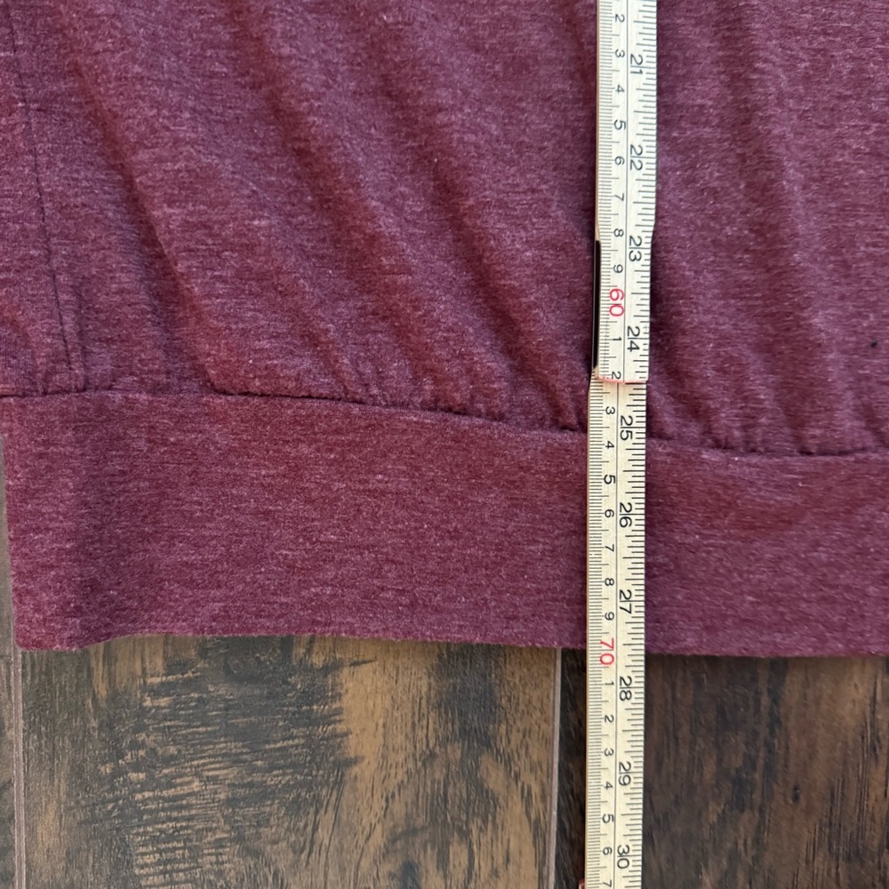 Halife XLWine Red Long Sleeve Boat Neck Off Shoulder Blouse - Picture 7 of 8